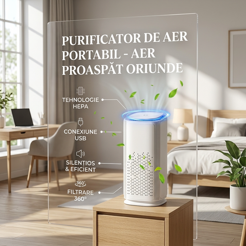 Purificator Aer Mini Portabil HEPA UV Anioni – MILORI