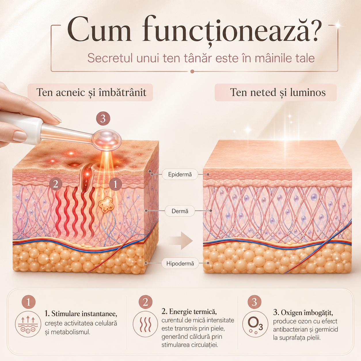 Electroderm – Aparat Facial cu Înaltă Frecvență pentru Față și Scalp – MILORI