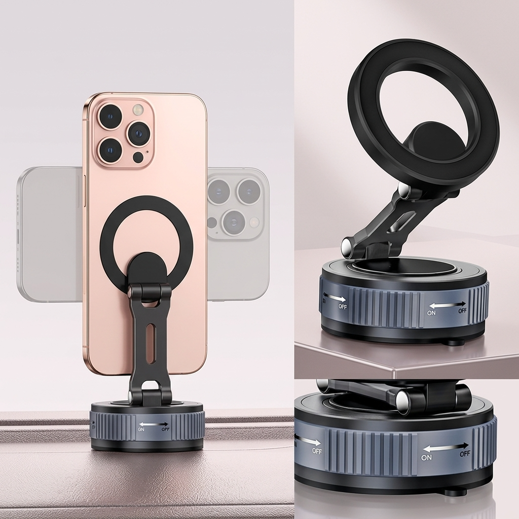 Suport Auto Magnetic cu Ventuză pentru iPhone – MILORI